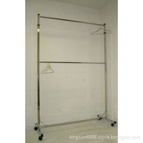 clothing store displaying racks